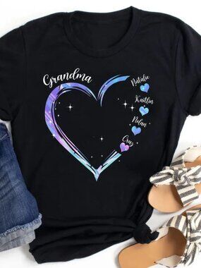 Grandma Hearts Shirt, Personalized Grandma Shirt Gift, Gift For Mothers Day